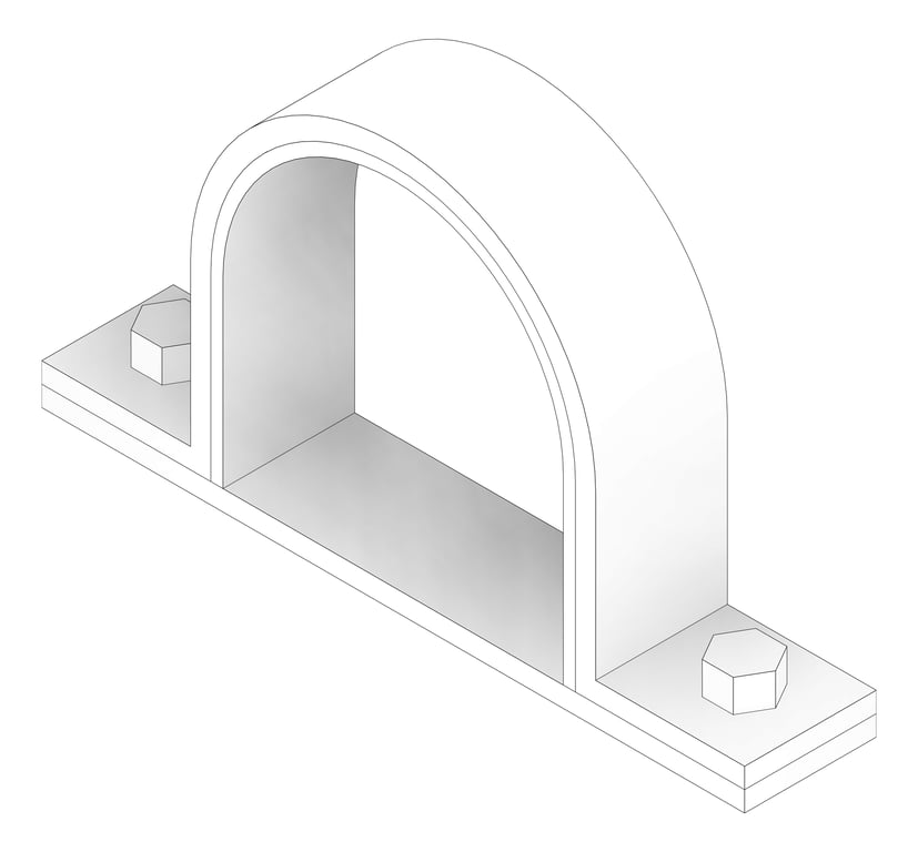 3D Documentation Image of Insulated Saddle Clamp Anchorage Rigid Pipe Clamp AG440