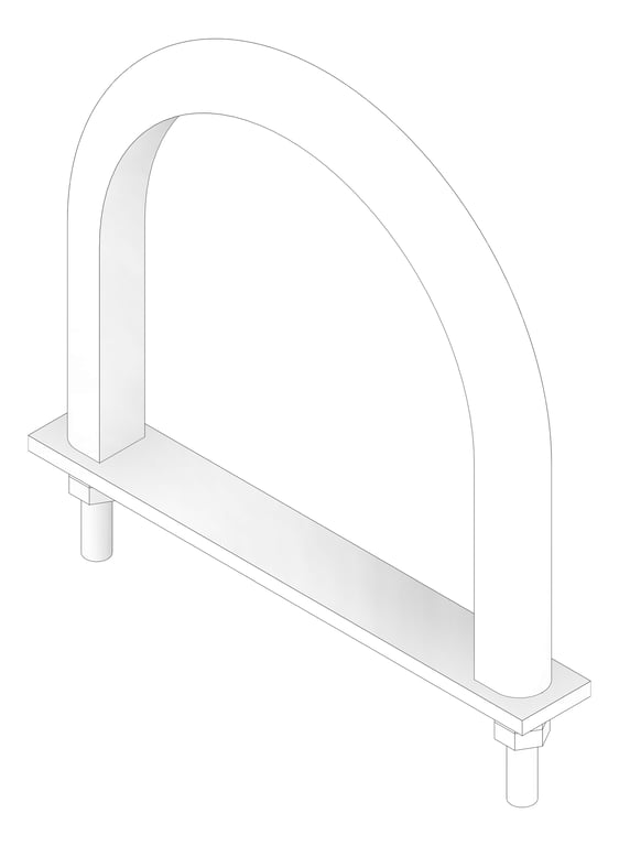 3D Documentation Image of Pipe Clamp Rigid Anchorage U-Bolt Insulated AG490