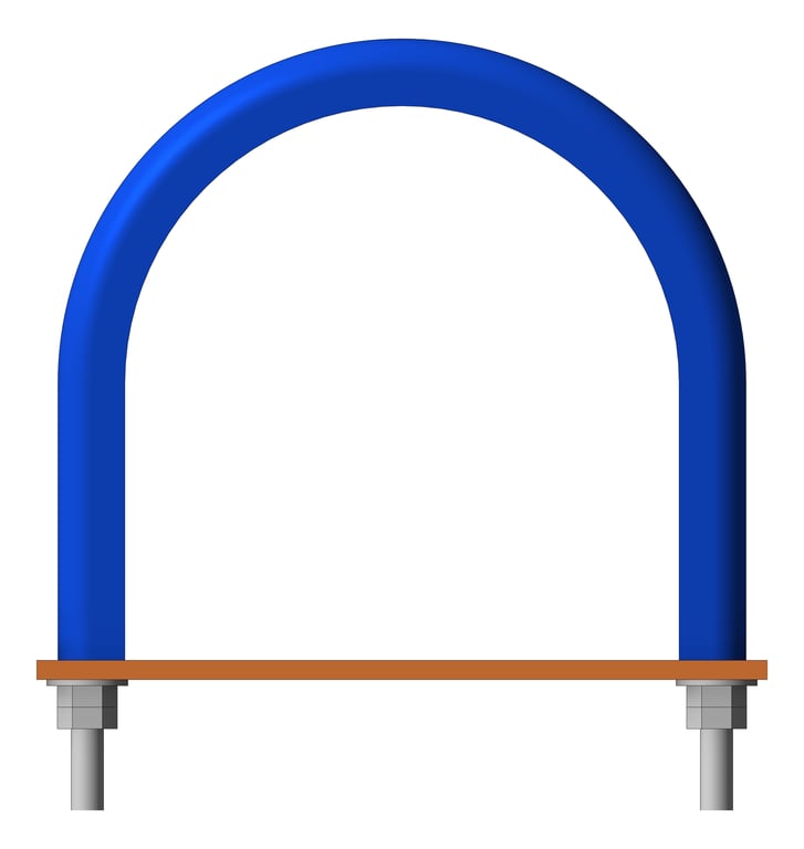 Front Image of Pipe Clamp Rigid Anchorage U-Bolt Insulated AG490