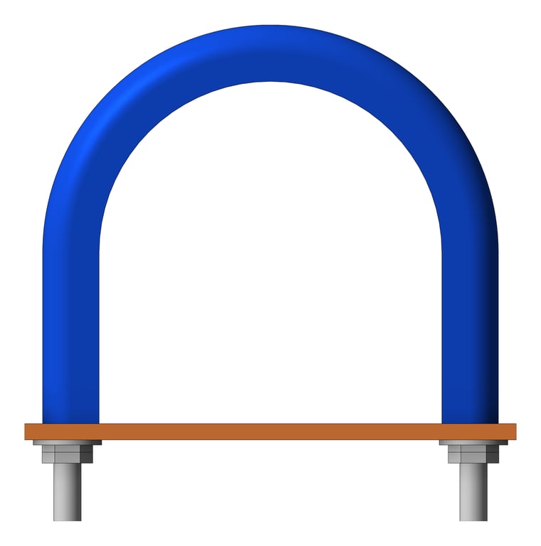 Front Image of Pipe Clamp Rigid Anchorage U-bolt Insulated for HDPE AG495