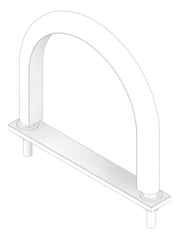 3D Documentation Image of Pipe Guide Rigid Anchorage U-bolt Teflon Insulated AG530