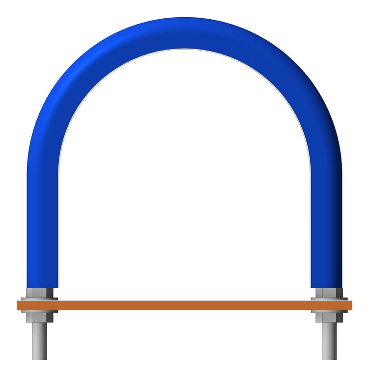 Front Image of Pipe Guide Rigid Anchorage U-bolt Teflon Insulated AG530
