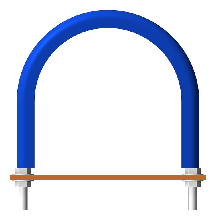 Front Image of Pipe Guide Rigid Anchorage U-bolt Teflon Insulated AG510