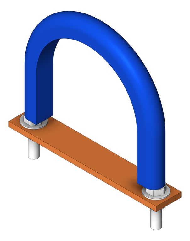 Pipe Guide Rigid Anchorage U-bolt Insulated for HDPE AG515