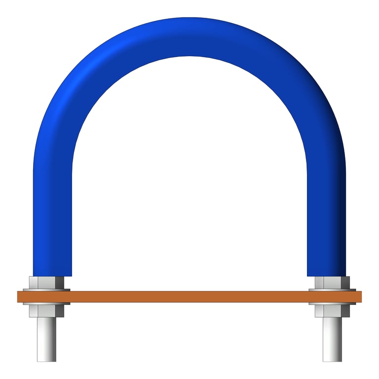 Front Image of Pipe Guide Rigid Anchorage U-bolt Insulated for HDPE AG515