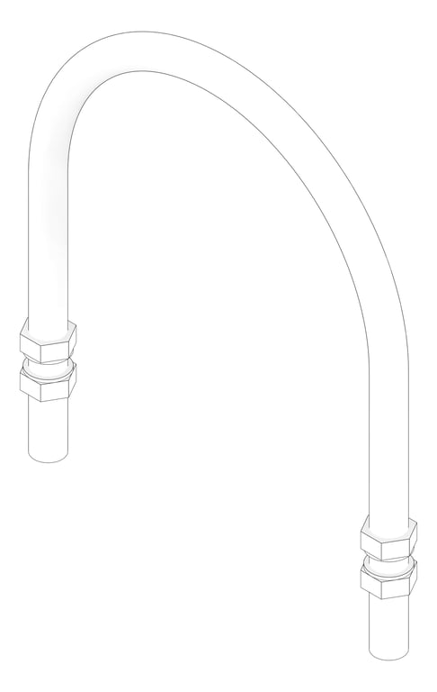 3D Documentation Image of Pipe Guide Rigid Anchorage U-bolt Insulated for HDPE AG515