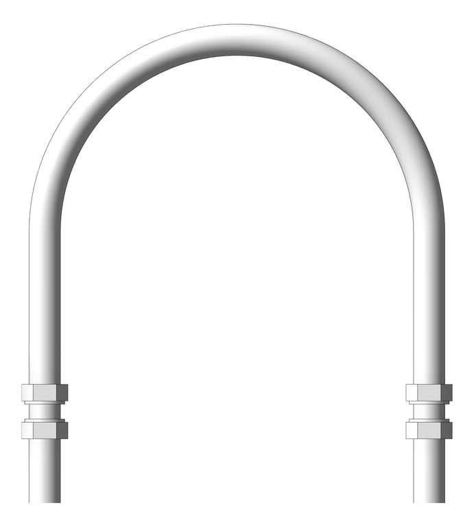 Front Image of Pipe Guide Rigid Anchorage U-bolt Insulated for HDPE AG515