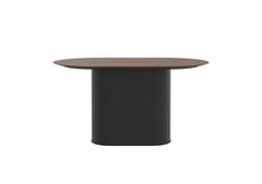 AspectFurniture_Atlas_Pill_FH_Leaner_1200W x 2000L_6P_Walnut_Mannex Black.jpg Image of Table Pill AspectFurniture Atlas 6Person