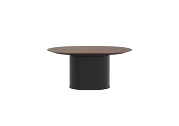 AspectFurniture_Atlas_Pill_SS_Table_1200W x 1600L_4P_Walnut_Mannex Black.jpg Image of Table Pill AspectFurniture Atlas 4Person AdjustableHeight