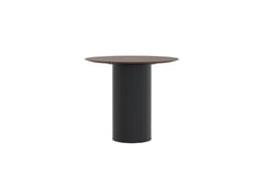 AspectFurniture_Atlas_Round_FH_Leaner_1200D_4P_Walnut_Mannex Black.jpg Image of Table Round AspectFurniture Atlas 4Person