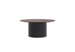 AspectFurniture_Atlas_Round_FH_Table_1600D_6P_Walnut_Mannex Black.jpg Image of Table Round AspectFurniture Atlas 6Person