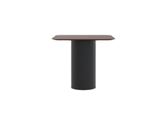 AspectFurniture_Atlas_Square_FH_Leaner_1200x1200_4P_Walnut_Mannex Black.jpg Image of Table Square AspectFurniture Atlas 4Person