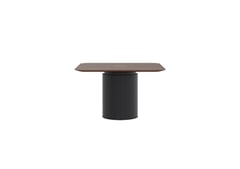 AspectFurniture_Atlas_Square_SS_Table_1200x1200_4P_Walnut_Mannex Black.jpg Image of Table Square AspectFurniture Atlas 4Person AdjustableHeight