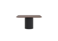 AspectFurniture_Atlas_Square_SS_Table_1400x1400_4P_Walnut_Mannex Black.jpg Image of Table Square AspectFurniture Atlas 4Person AdjustableHeight