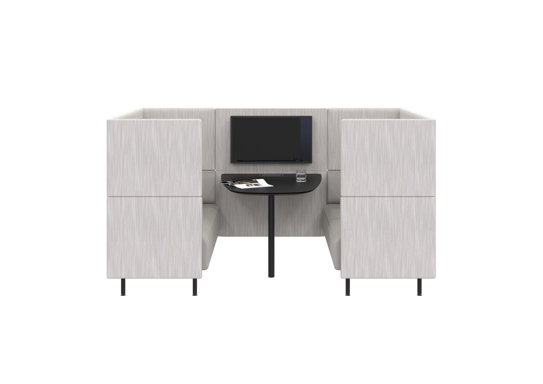 AspectFurniture_Forum_Booth_4P_HB_Steel Legs_Kvadrat Lila.5995.jpg Image of OfficePod Workspace AspectFurniture Forum FourSeaterBooth HighBack