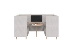 AspectFurniture_Forum_Booth_4P_HB_Timber Legs_Kvadrat Lila.6014.jpg Image of OfficePod Workspace AspectFurniture Forum FourSeaterBooth HighBack