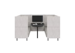 AspectFurniture_Forum_Booth_6P_HB_Steel Legs_Kvadrat Lila.5997.jpg Image of OfficePod Workspace AspectFurniture Forum SixSeaterBooth HighBack