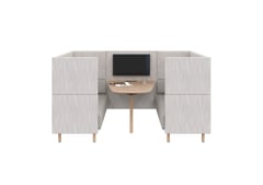 AspectFurniture_Forum_Booth_6P_HB_Timber Legs_Kvadrat Lila.6013.jpg Image of OfficePod Workspace AspectFurniture Forum SixSeaterBooth HighBack