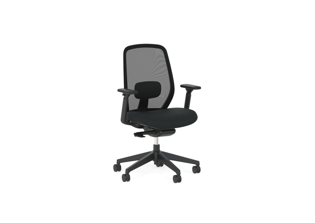 AspectFurniture_Move Task Chair_Black Body_Black Seat_Black Mesh_02.jpg Image of Chair Task AspectFurniture Move