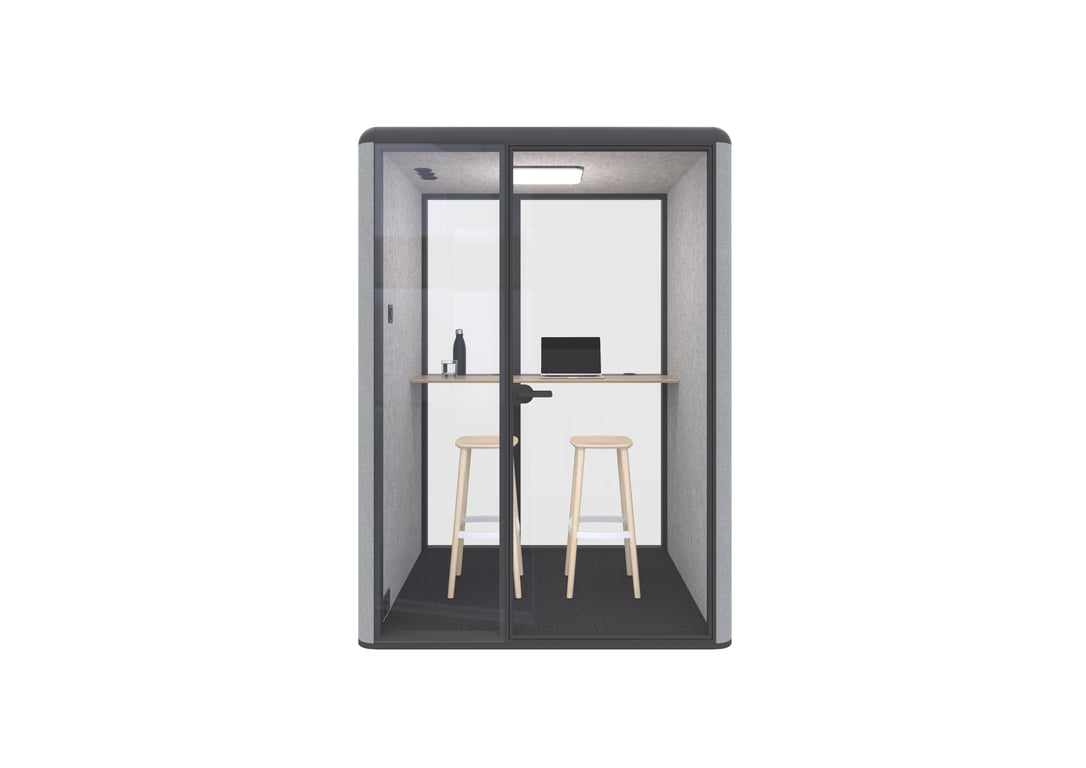 AspectFurniture_Muse Pod_MP2_PC Pebble_Ext Fab_Gabriel_Mozart_Frost.jpg Image of Booth Phone AspectFurniture MusePod