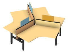 3D Presentation Image of Desk Cluster AspectFurniture Activate 120Deg FixedHeight