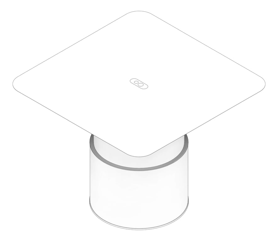 3D Documentation Image of Table Square AspectFurniture Atlas 6Person AdjustableHeight