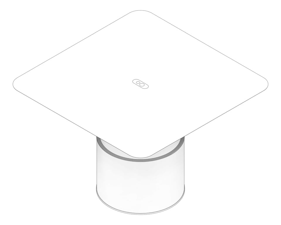 3D Documentation Image of Table Square AspectFurniture Atlas 8Person AdjustableHeight