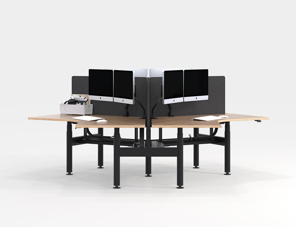 AspectFurniture_Zurich 5_120 B2B_Snowflake.jpg Image of Desk Cluster AspectFurniture Zurich 120Deg FixedHeight