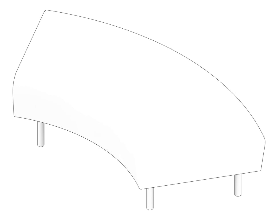 3D Documentation Image of Seat Ottoman AspectFurniture Drift Lite 60Degree