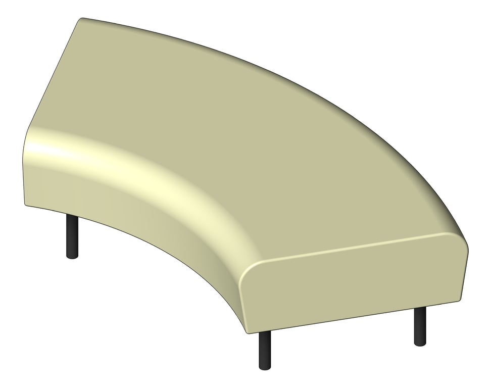 3D Shaded Image of Seat Ottoman AspectFurniture Drift Lite 60Degree