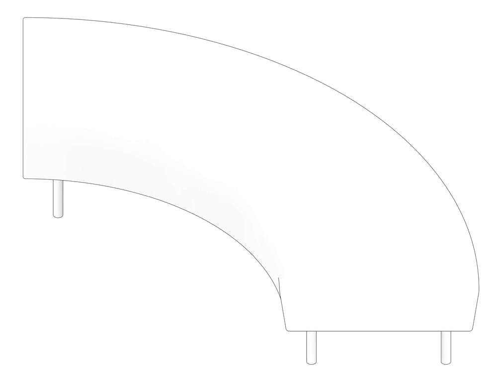 3D Documentation Image of Seat Ottoman AspectFurniture Drift Lite 90Degree