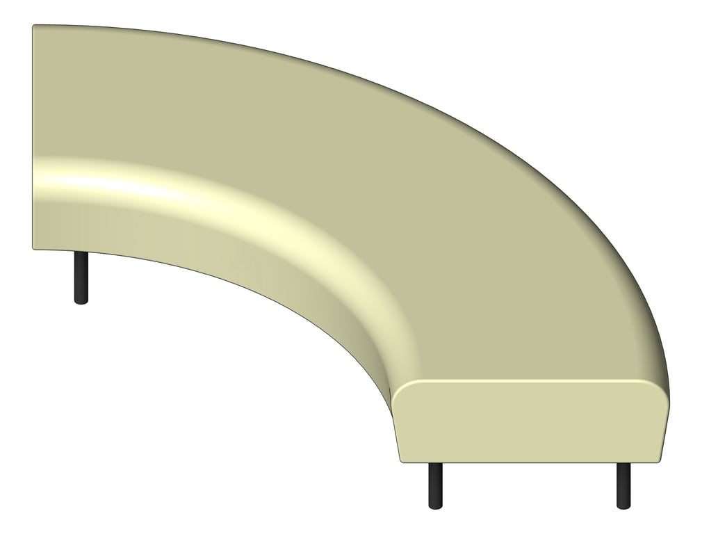 3D Shaded Image of Seat Ottoman AspectFurniture Drift Lite 90Degree