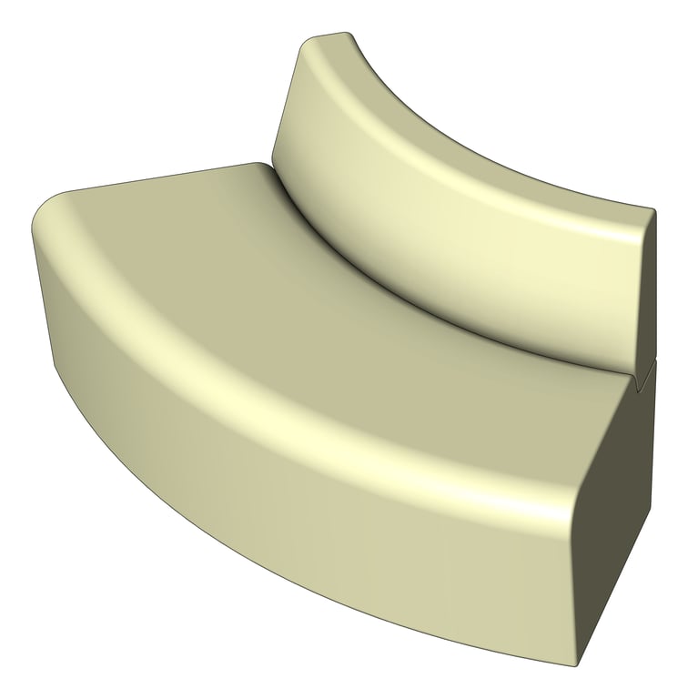 3D Shaded Image of Seat Sofa AspectFurniture Drift Full 60Degree Convex