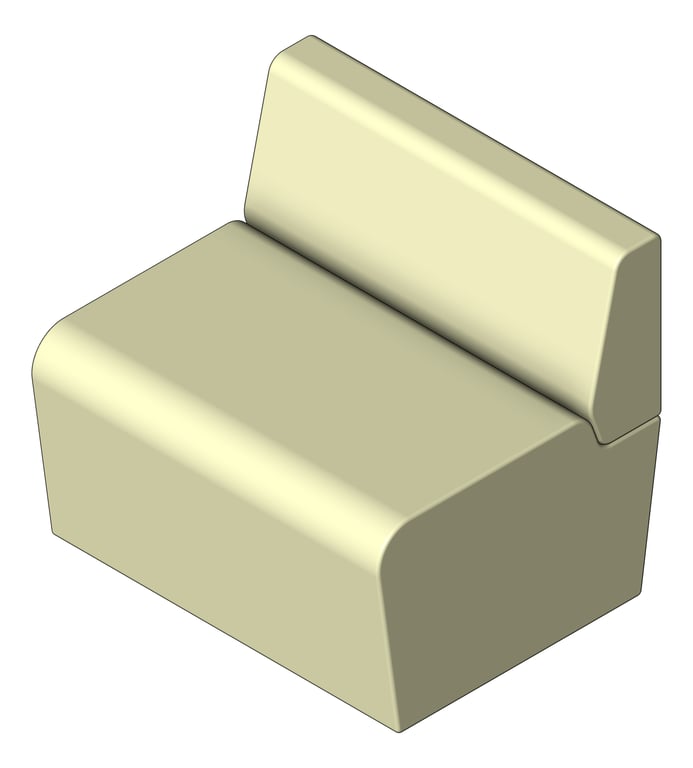 3D Shaded Image of Seat Sofa AspectFurniture Drift Full Straight