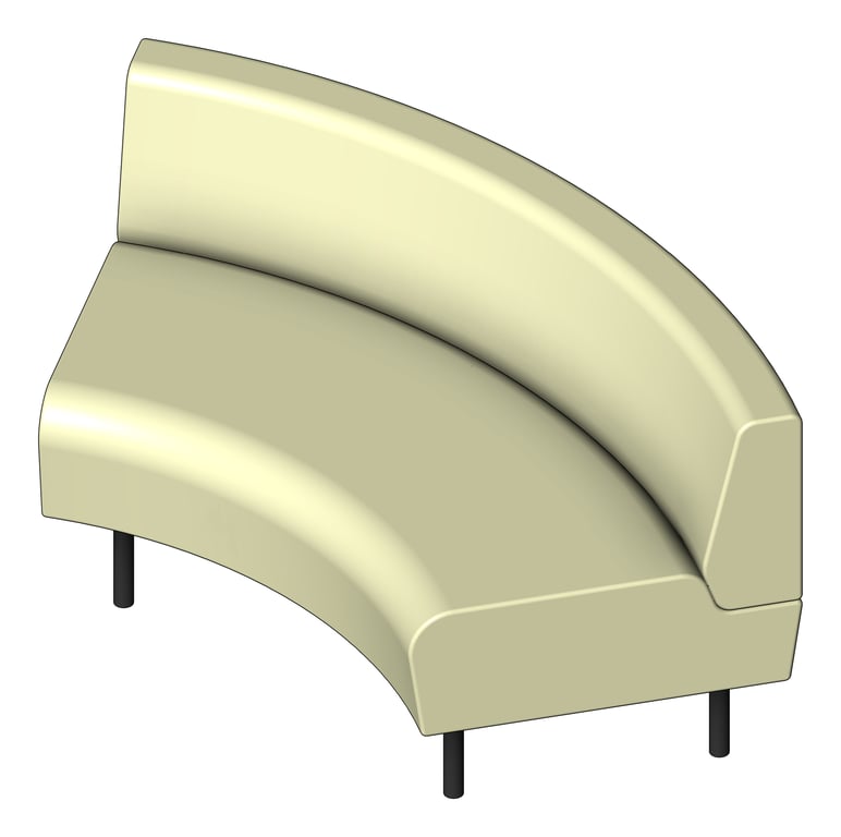 3D Shaded Image of Seat Sofa AspectFurniture Drift Lite 60Degree Concave
