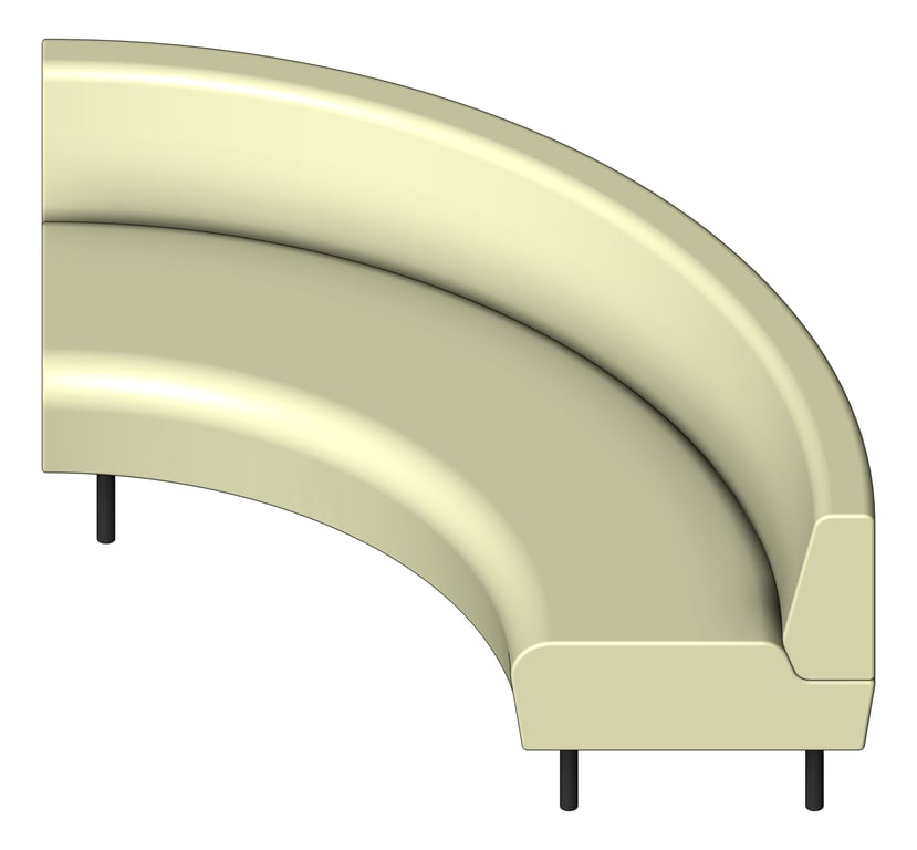 3D Shaded Image of Seat Sofa AspectFurniture Drift Lite 90Degree Concave