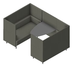3D Presentation Image of OfficePod Workspace AspectFurniture Forum FourSeaterBooth HighBack