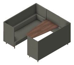 3D Presentation Image of OfficePod Workspace AspectFurniture Forum SixSeaterBooth HighBack