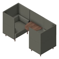 3D Presentation Image of OfficePod Workspace AspectFurniture Forum TwoSeaterBooth HighBack