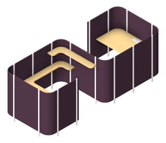 3D Presentation Image of OfficePod Workspace AspectFurniture Habitat BackToBack