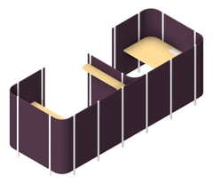 3D Presentation Image of OfficePod Workspace AspectFurniture Habitat BackToBack SameFacing