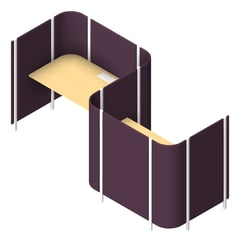 3D Presentation Image of OfficePod Workspace AspectFurniture Habitat Open SideToSide