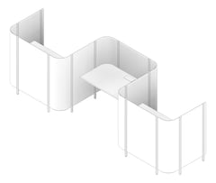 3D Documentation Image of OfficePod Workspace AspectFurniture Habitat Open SideToSide ThreeBay