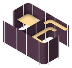 3D Presentation Image of OfficePod Workspace AspectFurniture Habitat SideToSide
