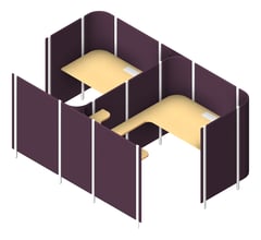 3D Presentation Image of OfficePod Workspace AspectFurniture Habitat SideToSide SameFacing