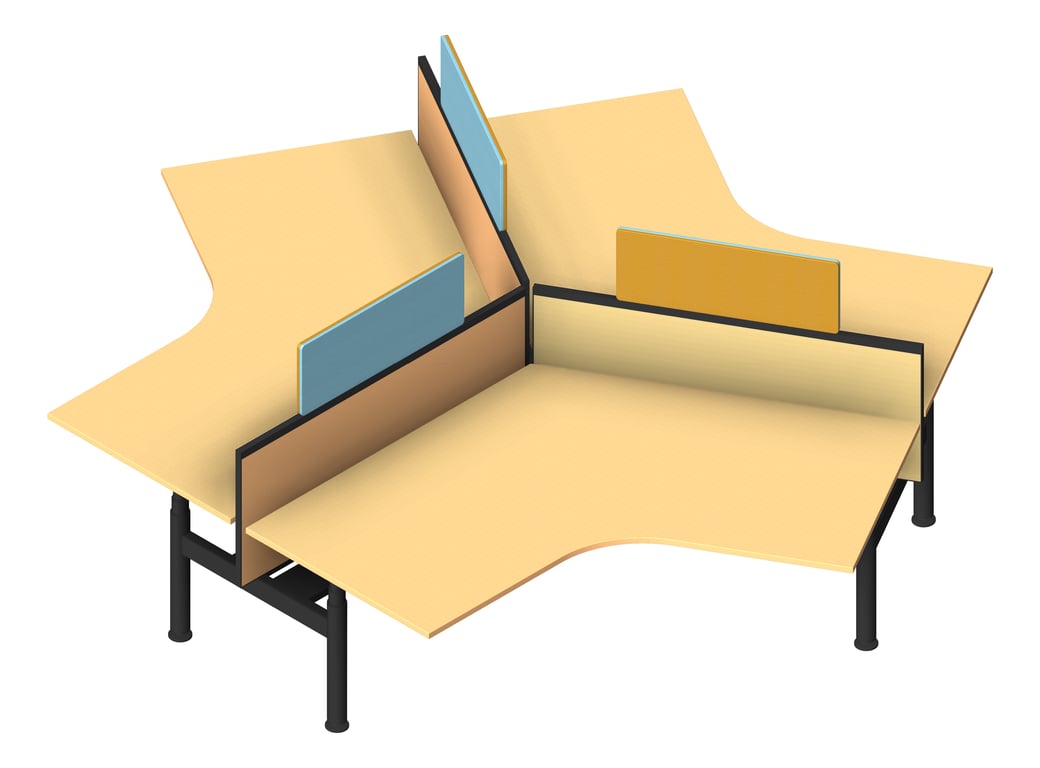 Desk Cluster AspectFurniture Zurich 120Deg AdjustableHeight