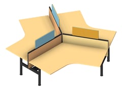 3D Presentation Image of Desk Cluster AspectFurniture Zurich 120Deg FixedHeight