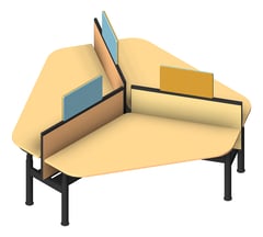 3D Presentation Image of Desk Cluster AspectFurniture Zurich 120Deg Triangle AdjustableHeight