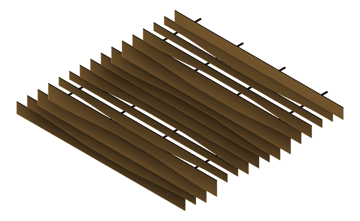 3D Presentation Image of CeilingBaffles Acoustic AutexAU Frontier Fin Dune