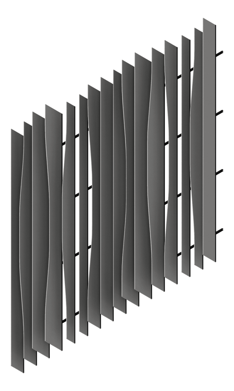 3D Presentation Image of WallBaffles Acoustic AutexAU Frontier Fin Dune